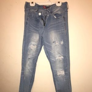 UNIONBAY ripped mid rise vintage peg jeans